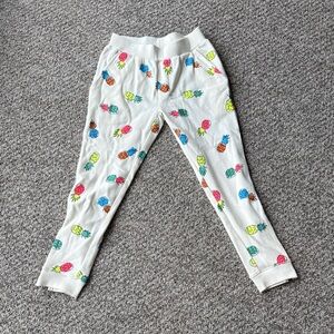 Stella McCartney White Leggings with Colorful Pineapple Print